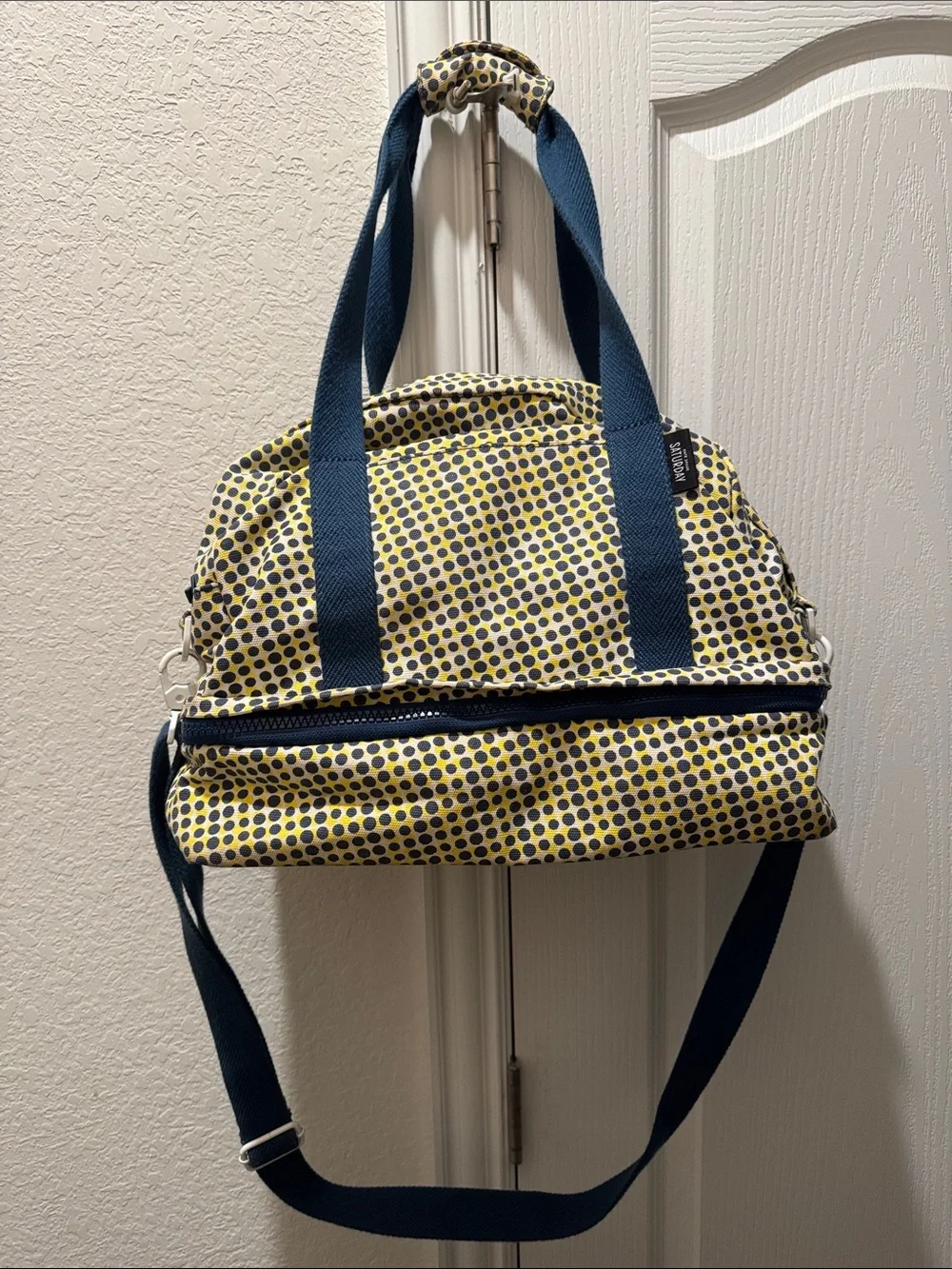 kate spade SATURDAY (2013-15) Yellow & Navy Polka Dot Travel Bag